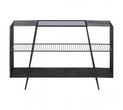 Trento Console Table With Grey Glass Top