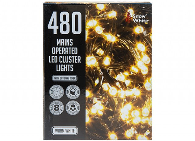 480 Multi Action LED Christmas Cluster Lights