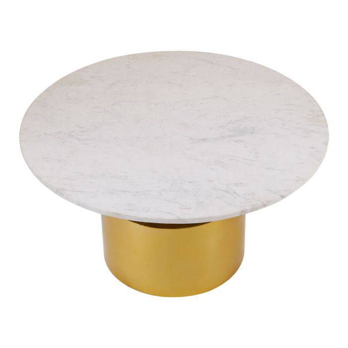 WHITE MARBLE TOP COFFEE TABLE