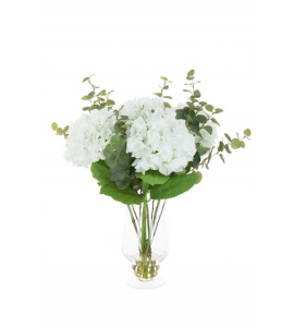 Large Hydrangeas in Footed Vase