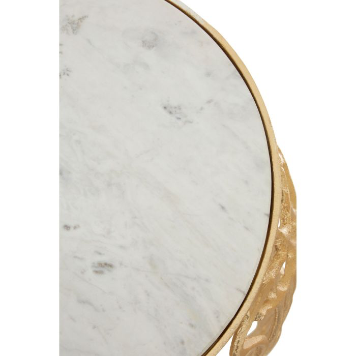 TEMPLAR GOLD FINISH MARBLE SIDE TABLES