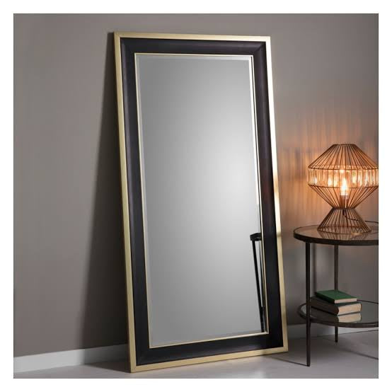 Black and Gold Leaner Mirror
