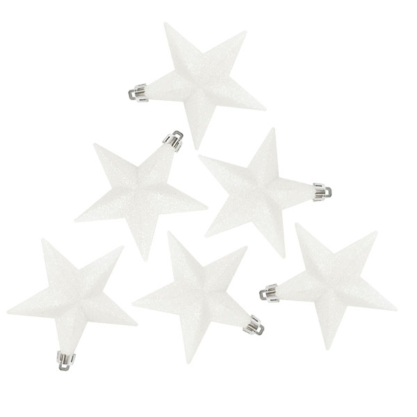 Set of 6 100mm Shatterproof Hanging Stars