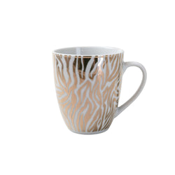 Animal Luxe Curved Mug Zebra Print Gold