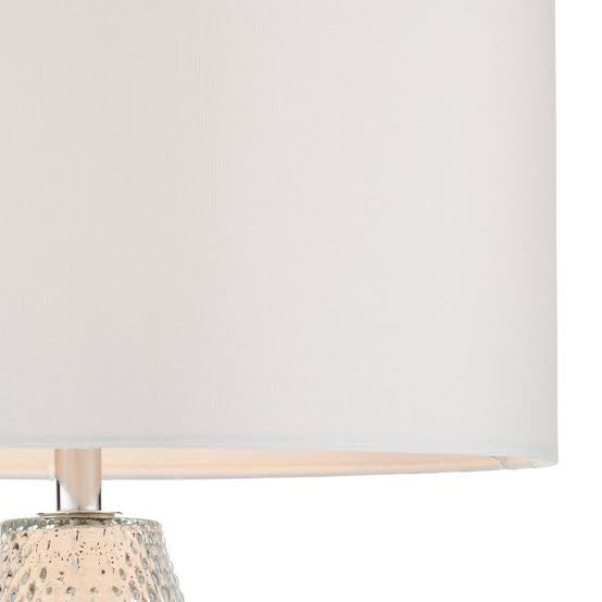 Livia Table Lamp in Mercury Finish with White Shade