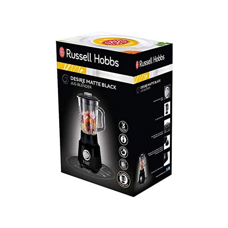 Russell Hobbs Desire Jug Blender Smoothie Maker And Soup Liquidiser 650 W 1.5 Litres – Matt Black