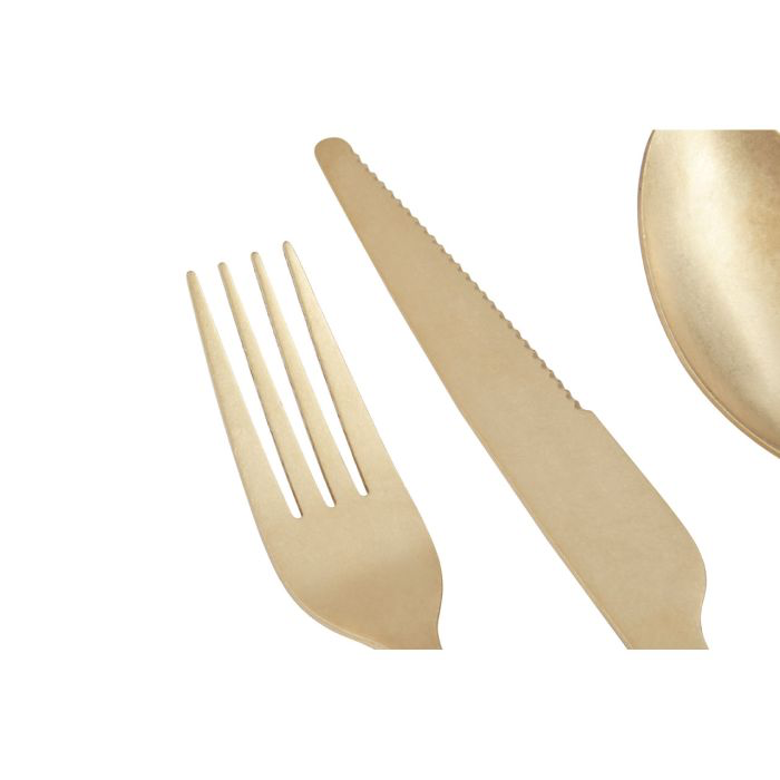 16PC GOLD CUTLERY SET WITH STRAIGHT HANDLES