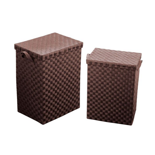 BROWN PAPER WOVEN LAUNDRY BASKETS