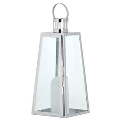Large Stainless Steel Lighthouse Lantern With Wax Flickering Flame Candle