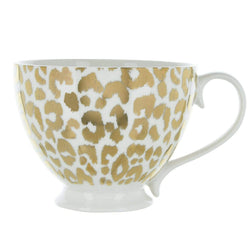 Animal Luxe Footed Mug Leopard Print Gold
