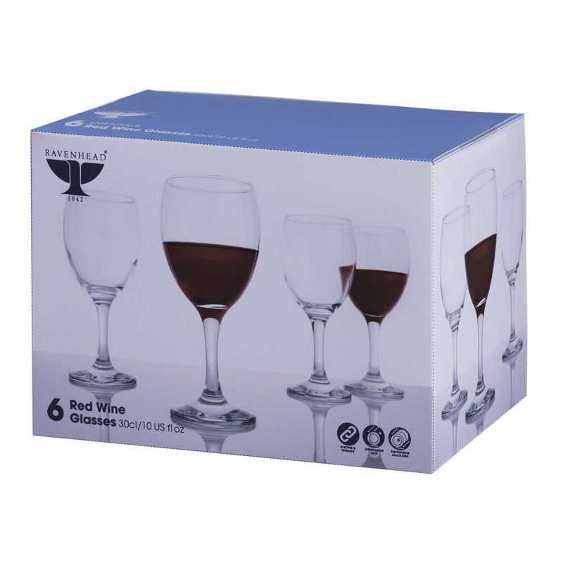 Essentials Set Of 6 Red Wine Glasses 30cl