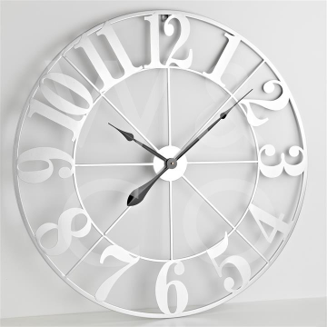 Hometime Metal Silver Arabic Skeleton Wall Clock  80cm"
