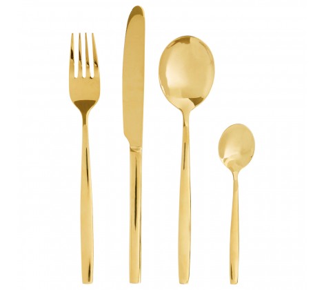 16pc Gold Finish Cutlery Set
