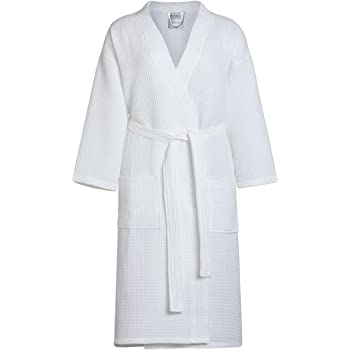 Waffle Kimono Robe - White