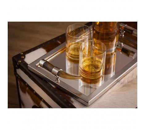 Mirror Tray with Horn Handles