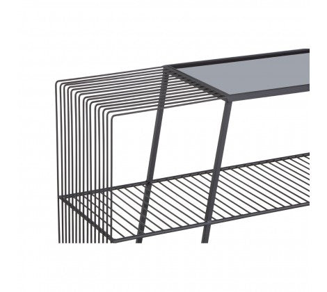 Trento Console Table With Grey Glass Top