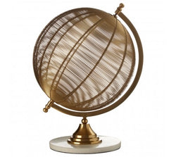Small Gold Wire Globe Sculpture
