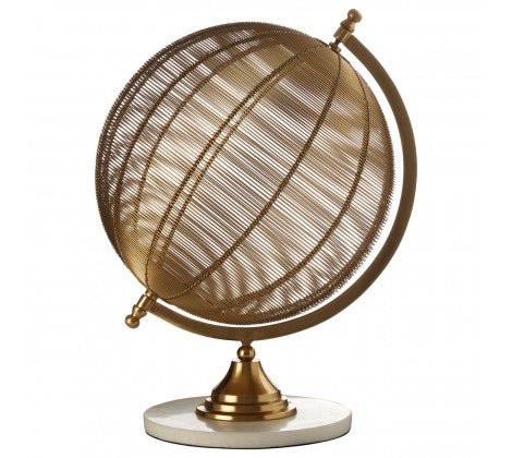 Small Gold Wire Globe Sculpture