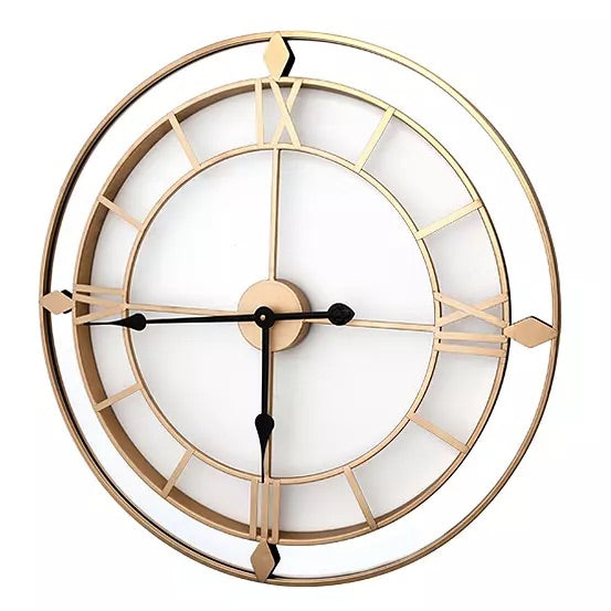Luxe 60cm Mirror Gold Wall Clock