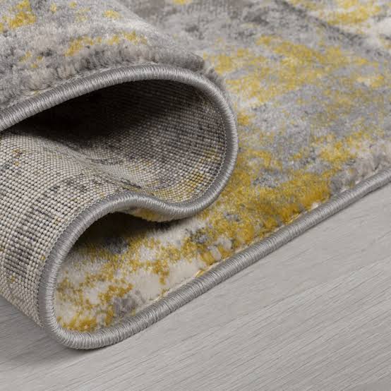 Cocktail Modern Abstract Rugs in Ochre Grey 5x8ft